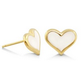 Lauren G. Adams Girls Baby Hearts Post Earrings (Gold/White)